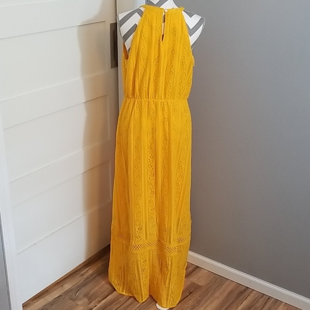 Skies Are Blue Sunlit Yellow Lace Maxi Dress - Picture 4 of 6